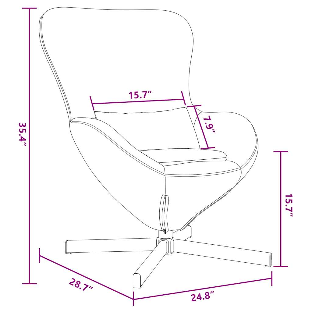 Kiaušinio formos krėslas Tamsiai pilka 63 x 73 x 90 cm Aksomas