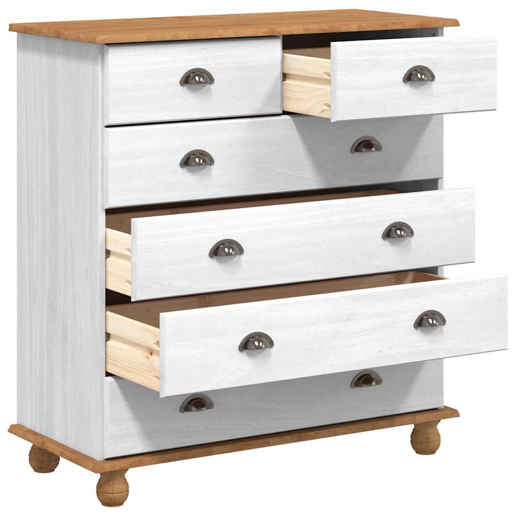 Komoda ASKIM Balta 91 x 40 x 95.5 cm Pušies medienos masyvas