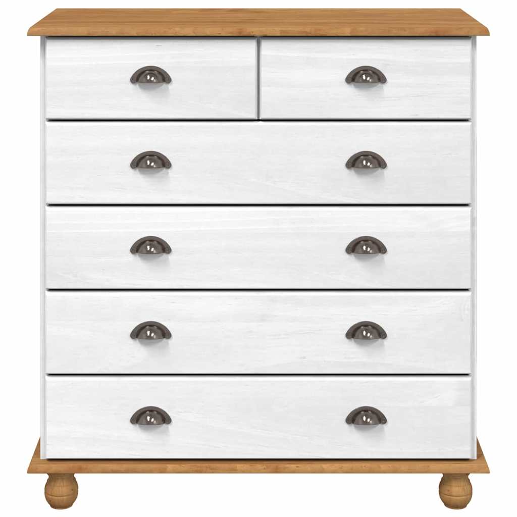 Komoda ASKIM Balta 91 x 40 x 95.5 cm Pušies medienos masyvas