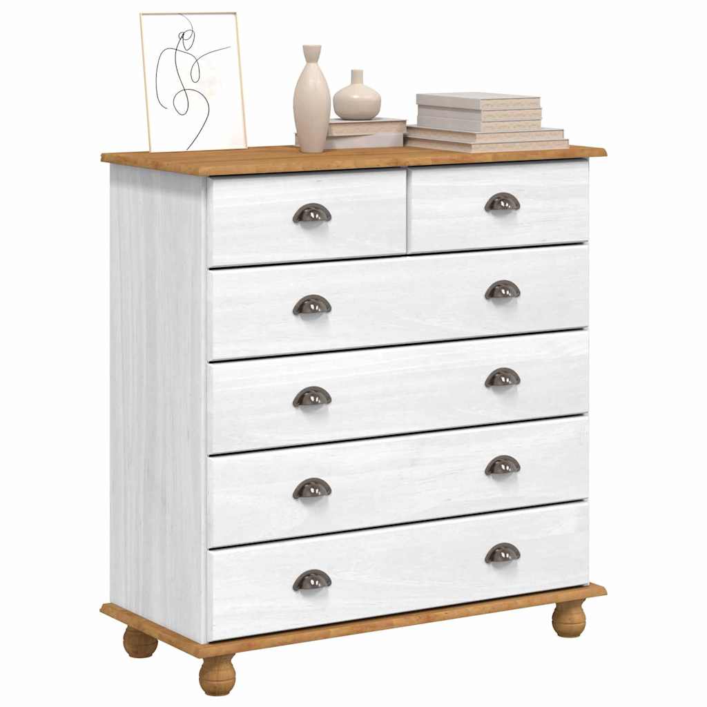 Komoda ASKIM Balta 91 x 40 x 95.5 cm Pušies medienos masyvas