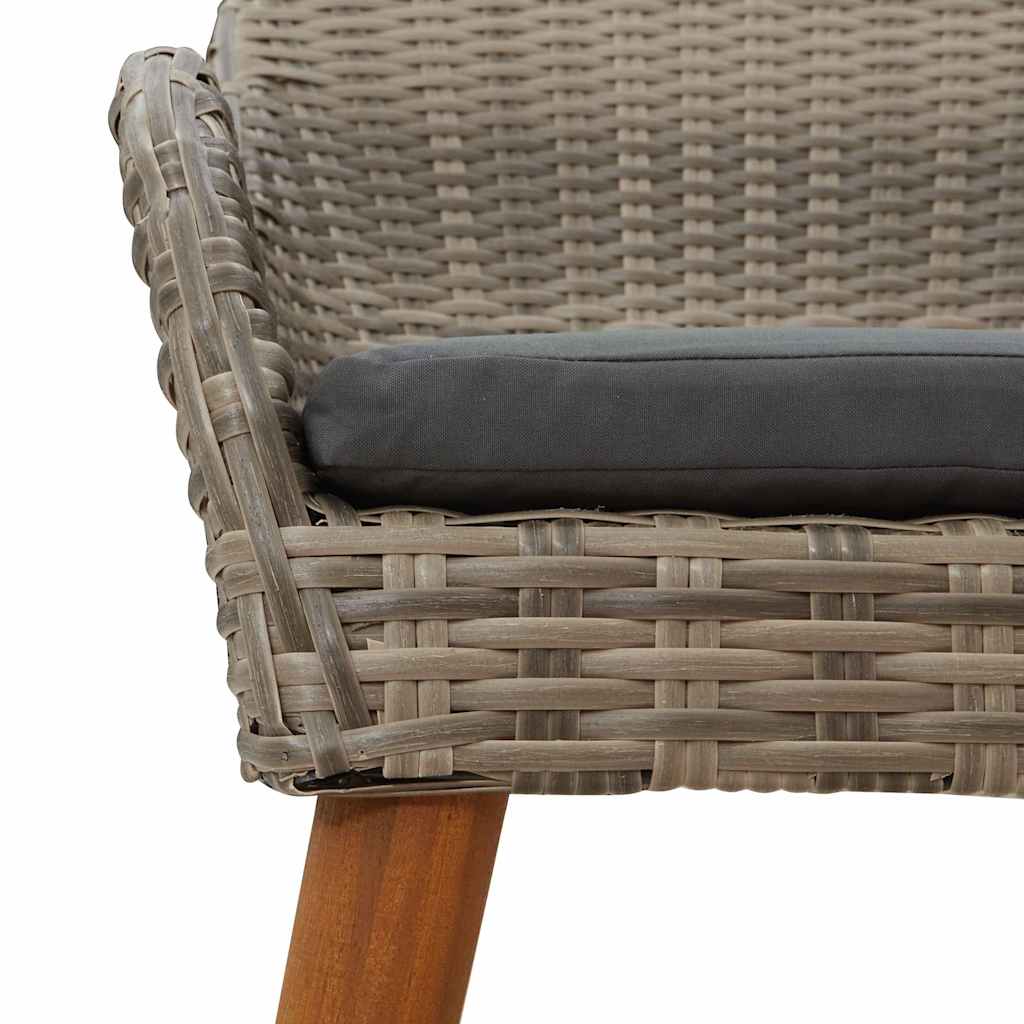 Sodo Kėdė su pagalve 2 pcs Juoda 62,5 x 55 x 82 cm poliratanas