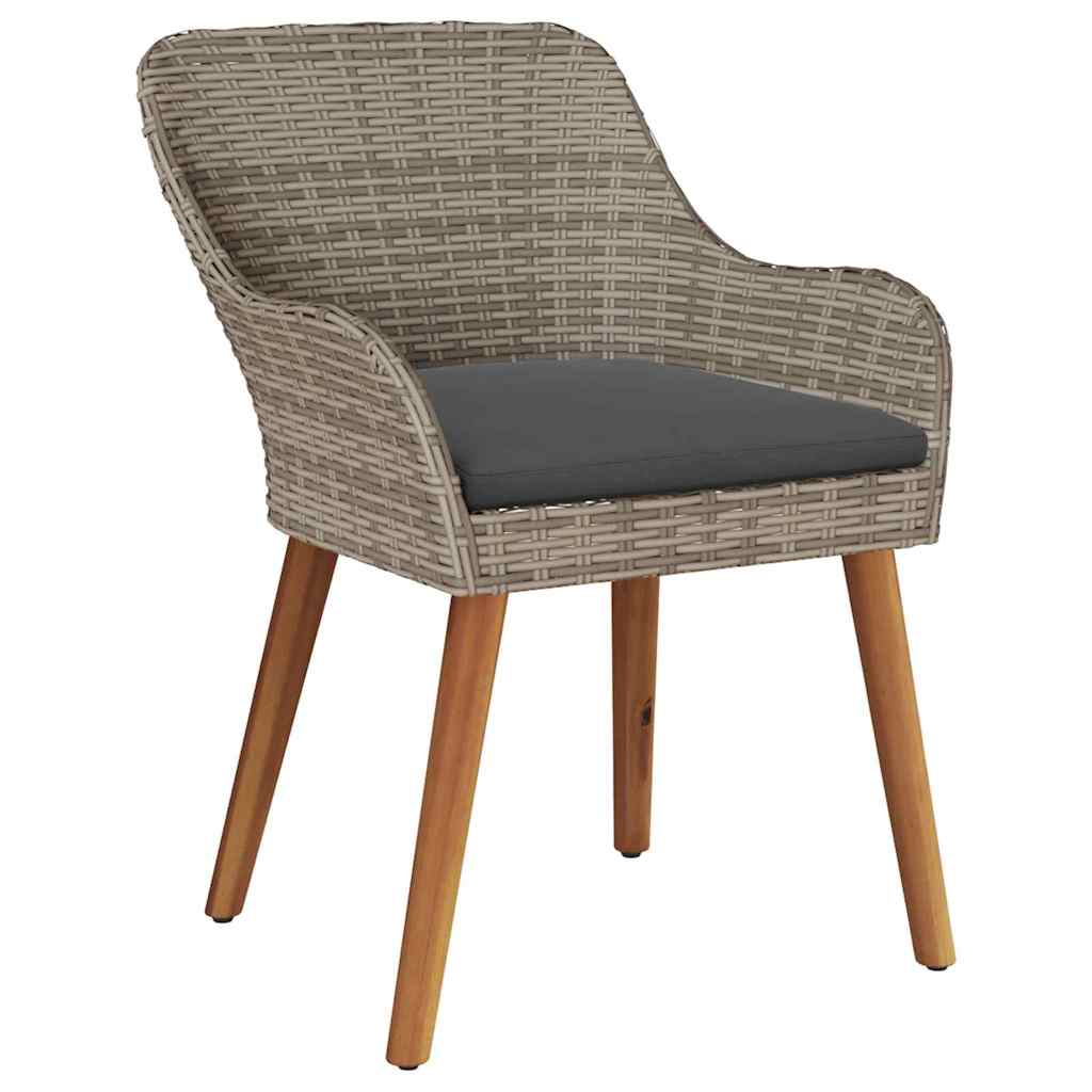 Sodo Kėdė su pagalve 2 pcs Juoda 62,5 x 55 x 82 cm poliratanas