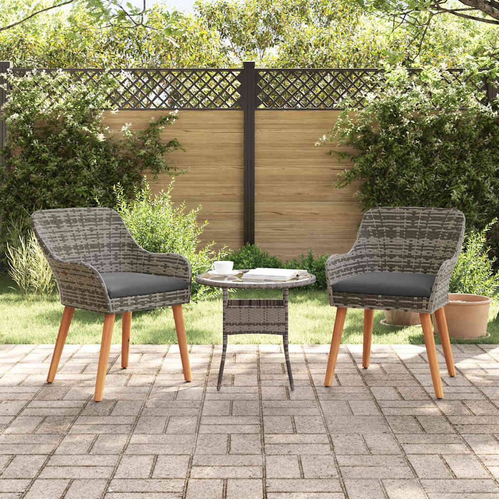 Sodo Kėdė su pagalve 2 pcs Juoda 62,5 x 55 x 82 cm poliratanas