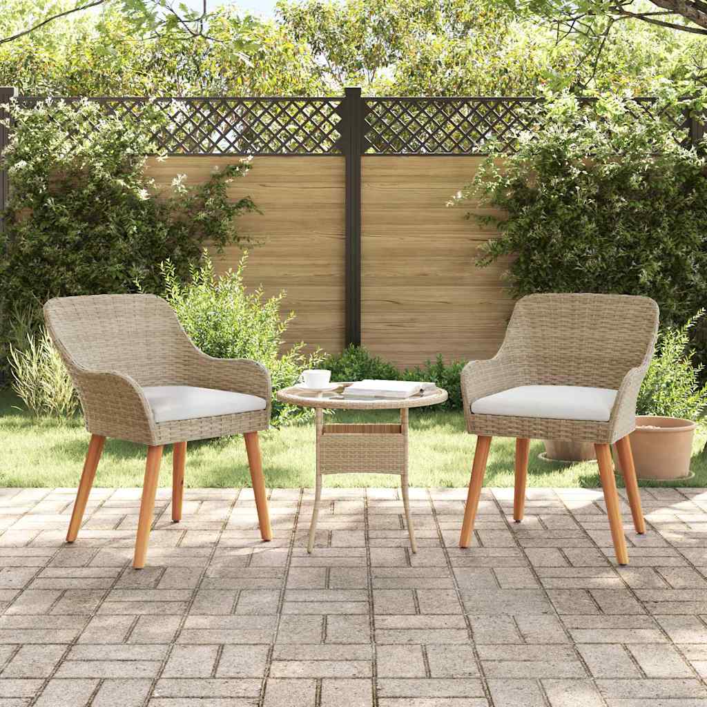 Sodo Kėdė su pagalve 2 pcs Juoda 62,5 x 55 x 82 cm poliratanas