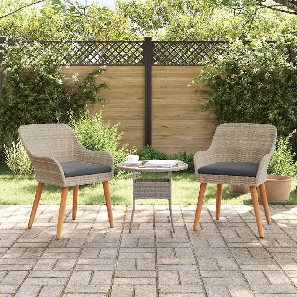 Sodo Kėdė su pagalve 2 pcs Juoda 62,5 x 55 x 82 cm poliratanas