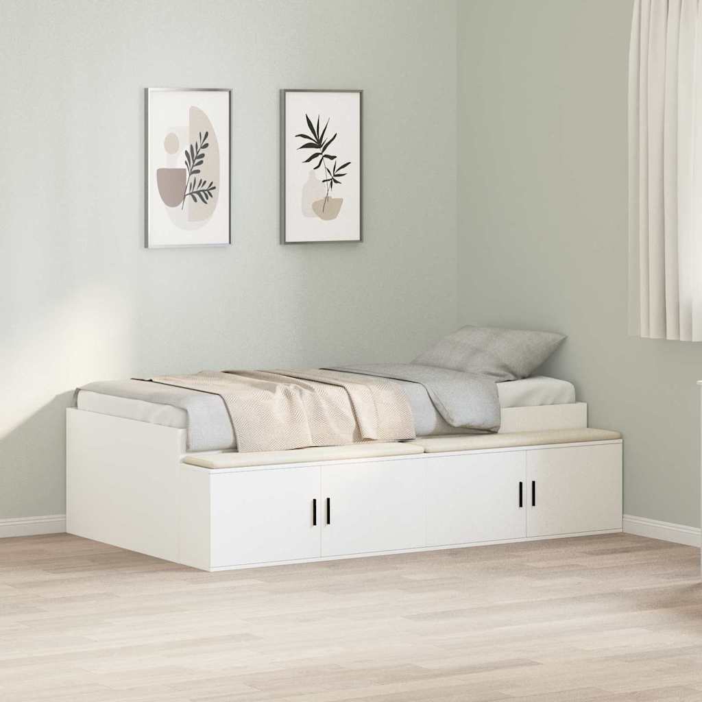 Lovos rėmas su stalčių Balta 80 x 200 cm Apdirbta mediena