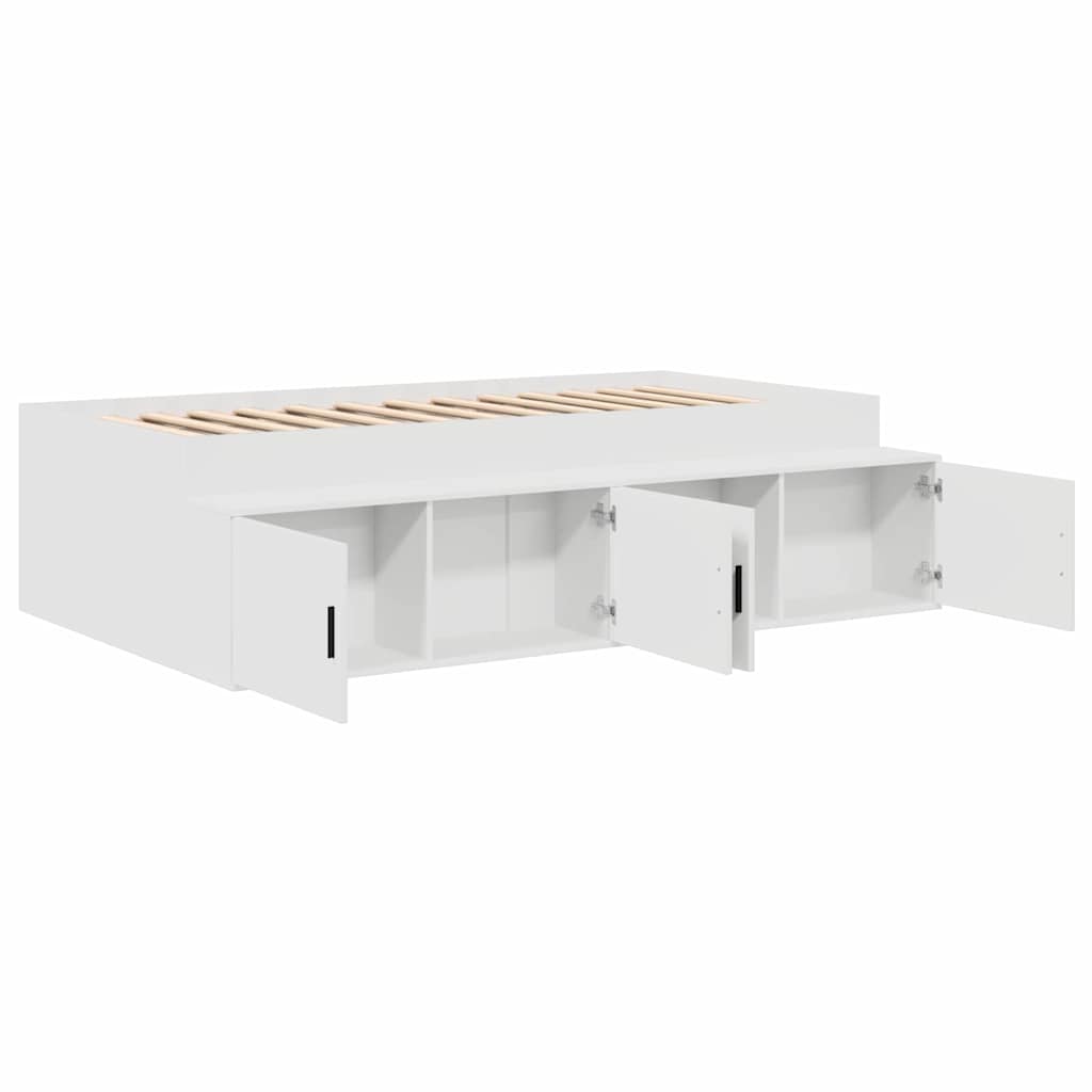 Lovos rėmas su stalčių Balta 80 x 200 cm Apdirbta mediena