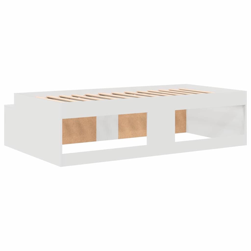 Lovos rėmas su stalčių Balta 80 x 200 cm Apdirbta mediena