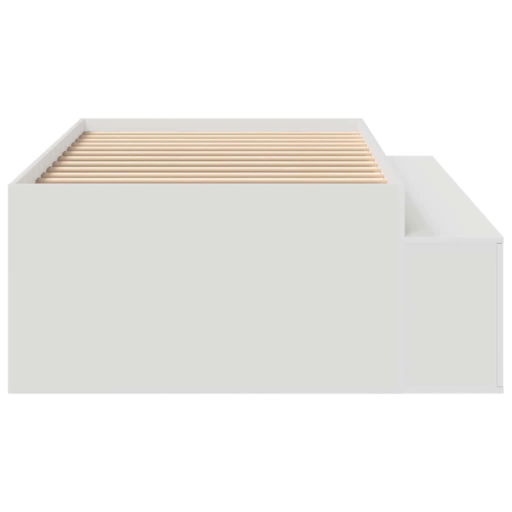 Lovos rėmas su stalčių Balta 80 x 200 cm Apdirbta mediena