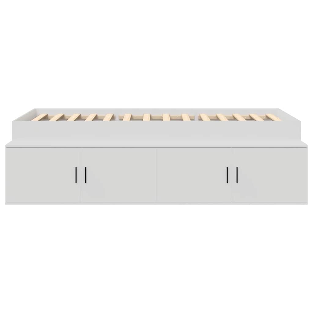 Lovos rėmas su stalčių Balta 90 x 190 cm Apdirbta mediena