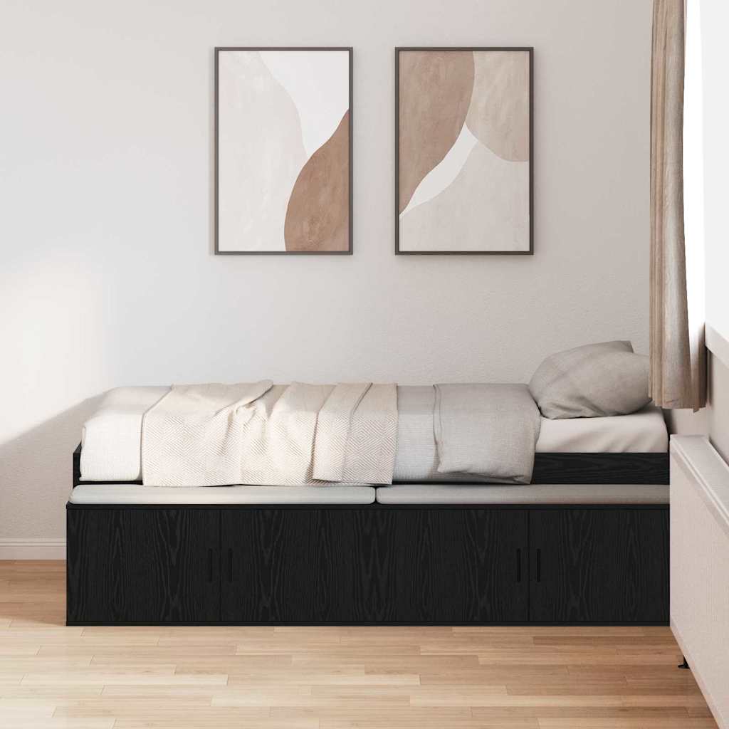 Lovos rėmas Juodas ąžuolas 90 x 190 cm Apdirbta mediena