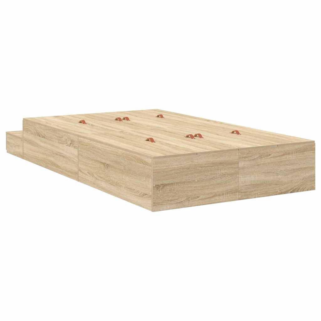 Lova su daiktų laikymo vieta su stalčių Sonoma ąžuolas 120 cm