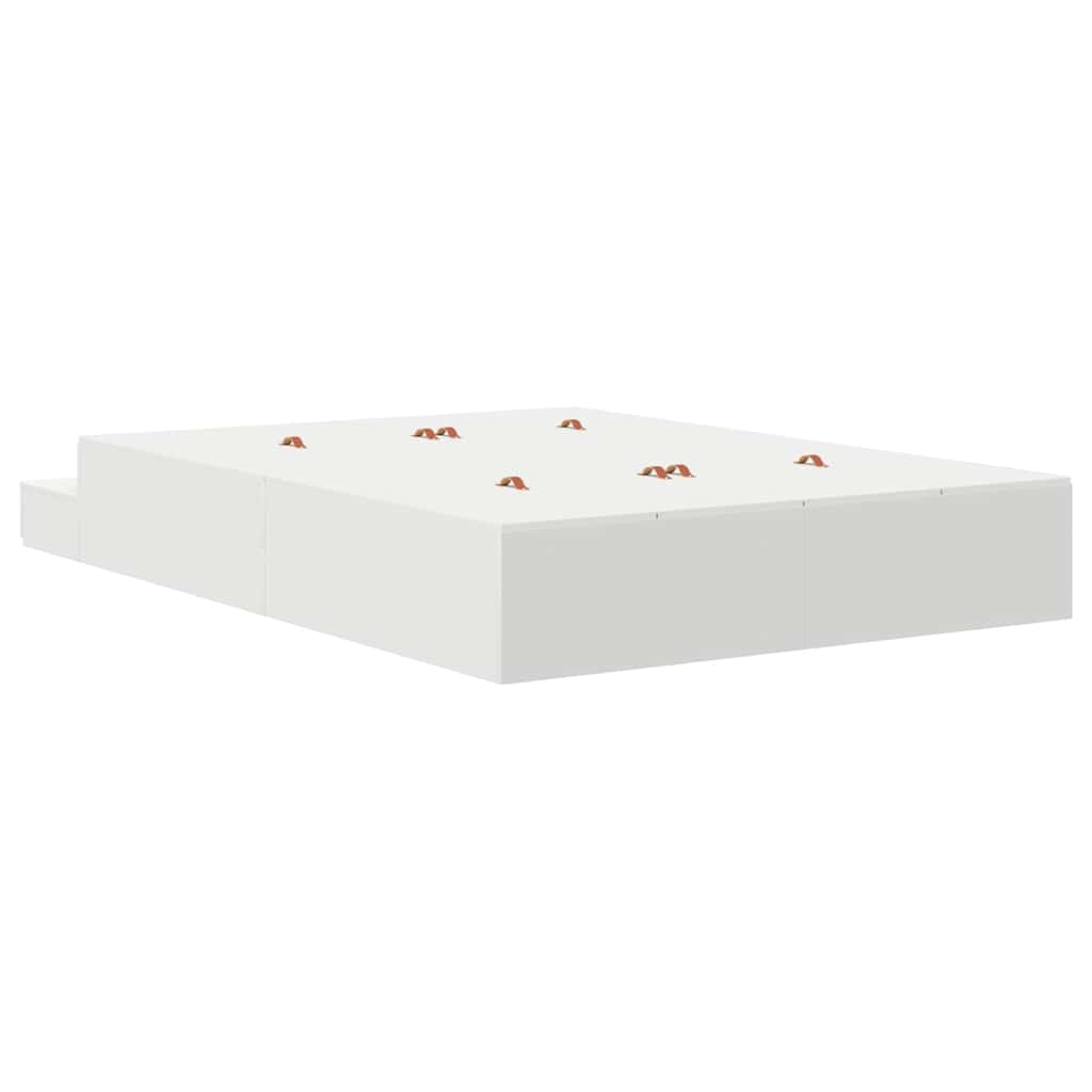 Lova su daiktų laikymo vieta Balta 160 cm Apdirbta mediena
