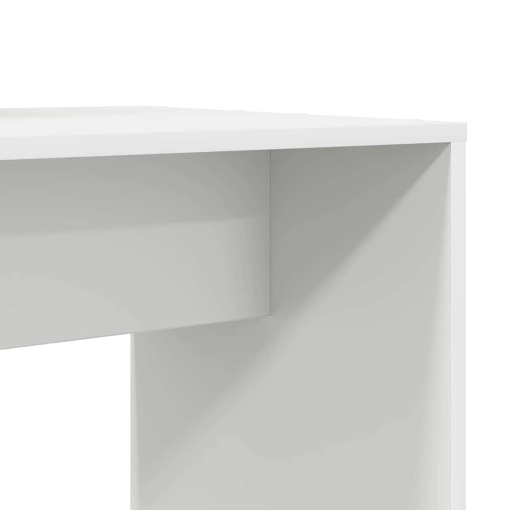 Stalas su lentyna Balta 138,5 x 55 x 143 cm Apdirbta mediena