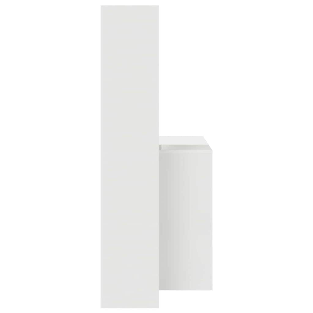 Stalas su lentyna Balta 138,5 x 55 x 143 cm Apdirbta mediena