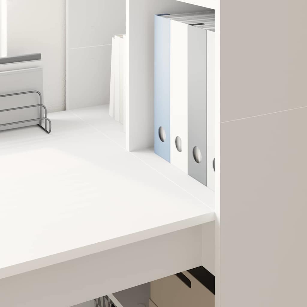 Stalas su lentyna Balta 122 x 67 x 145 cm Apdirbta mediena