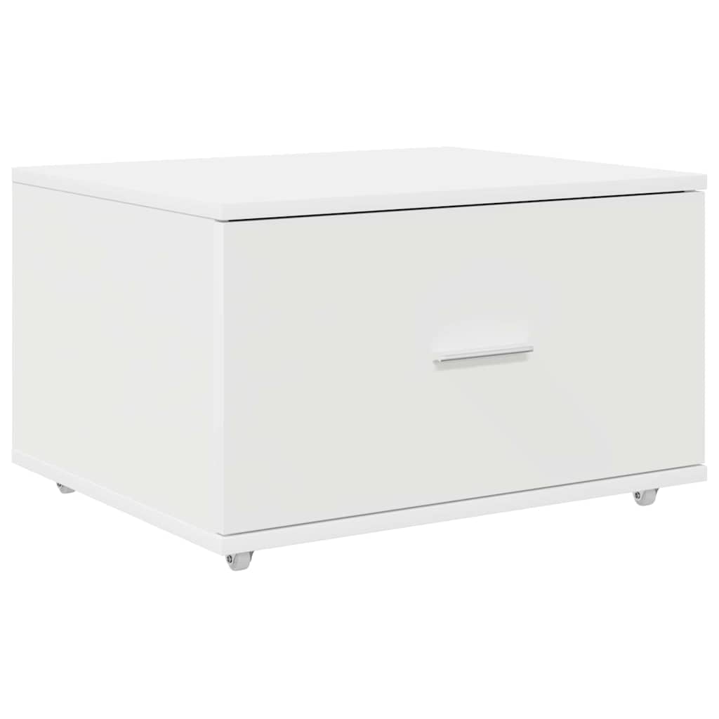 Stalas su stalčių Balta 131,5 x 50 x 106,5 cm Apdirbta mediena