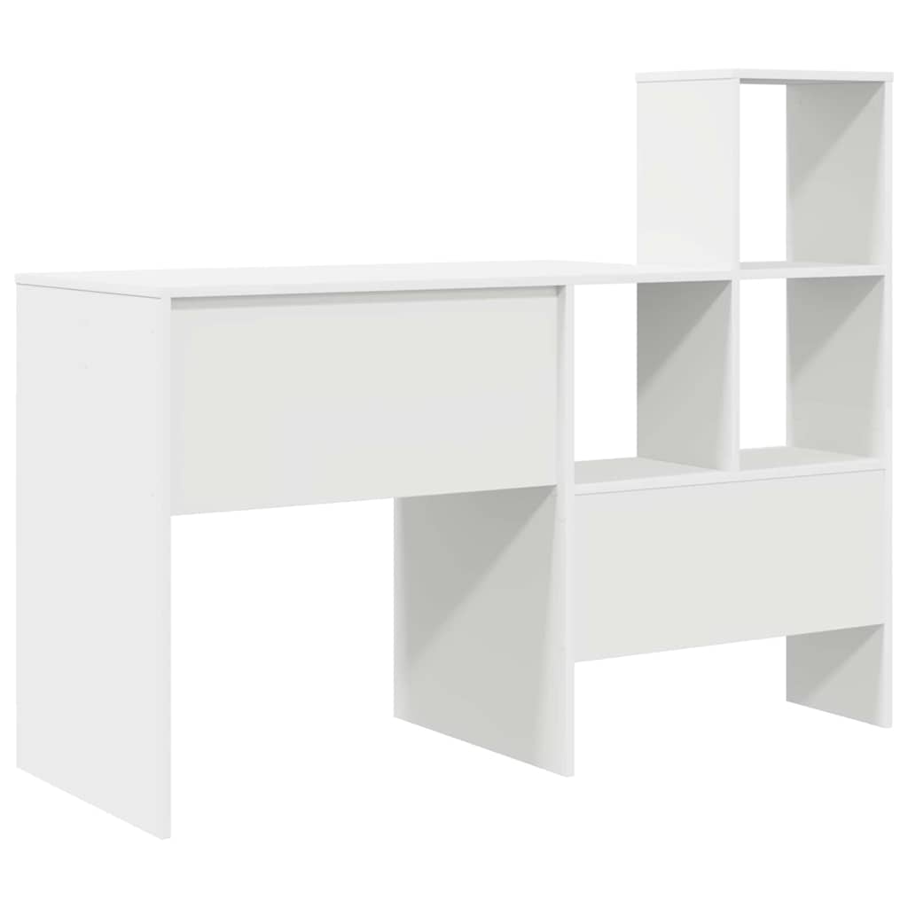 Stalas su stalčių Balta 131,5 x 50 x 106,5 cm Apdirbta mediena