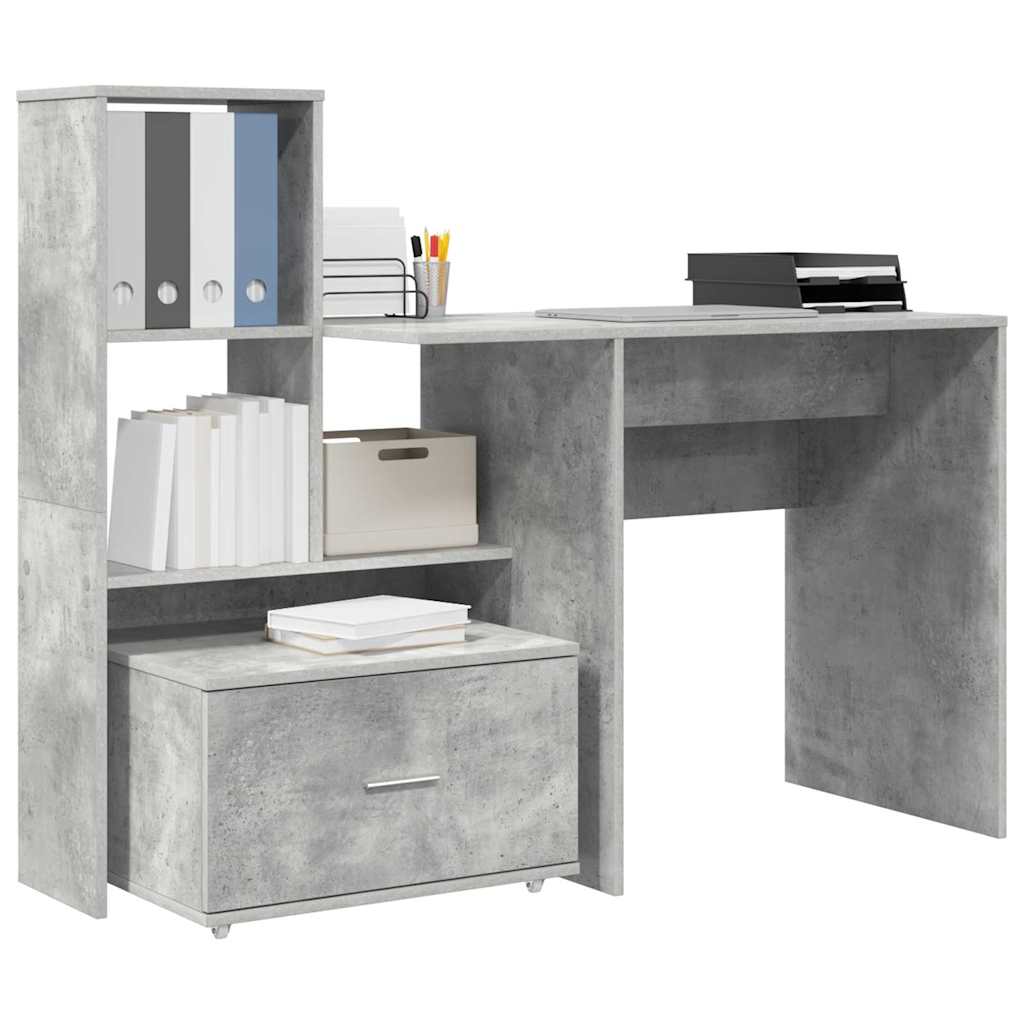 Stalas Betono pilka 131,5 x 50 x 106,5 cm Apdirbta mediena