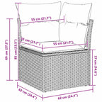 Sodo Sofų Rinkinys su pagalve 9 dalių Juoda poliratanas