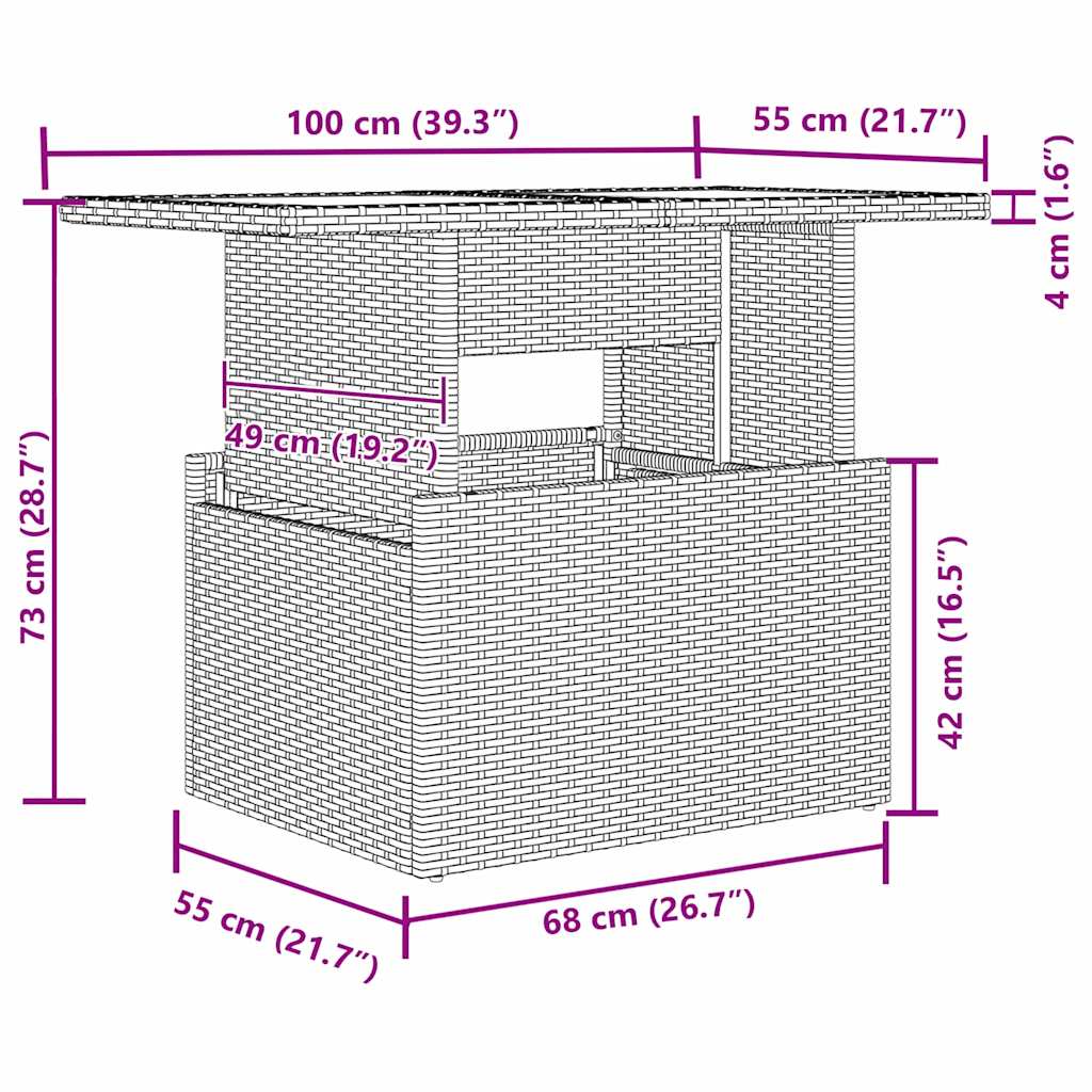 Sodo Sofų Rinkinys su pagalve 8 dalių Juoda poliratanas