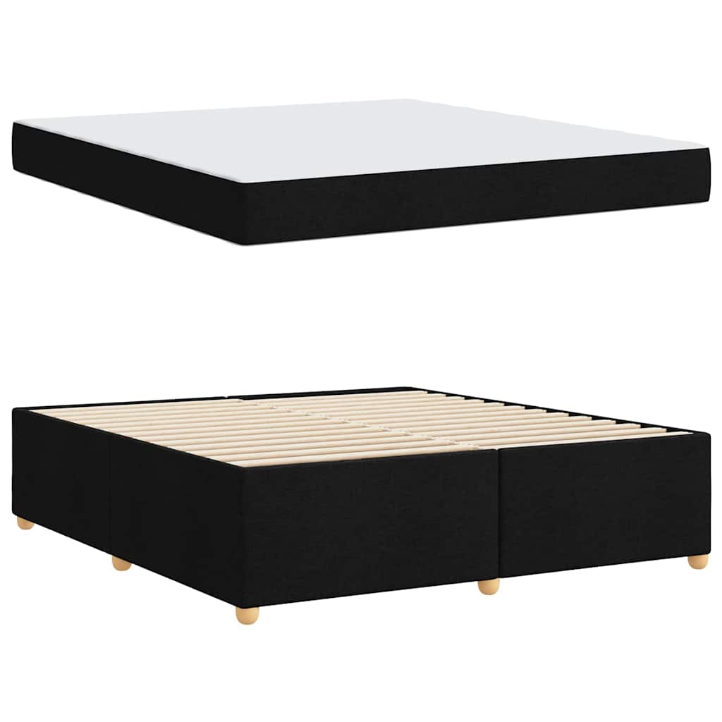Lovos rėmas su čiužiniu Juoda 180 x 200 cm audinys