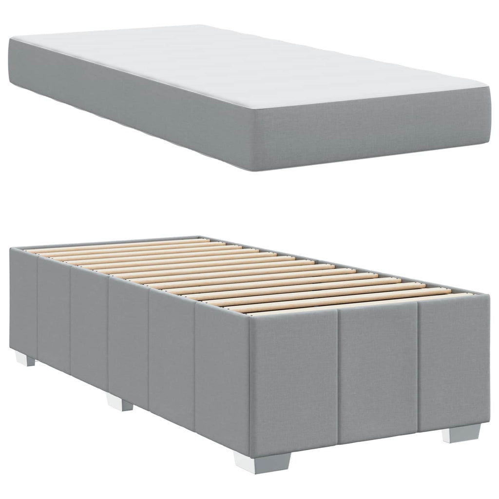 Lovos rėmas su čiužiniu Šviesiai pilka 100 x 200 cm audinys