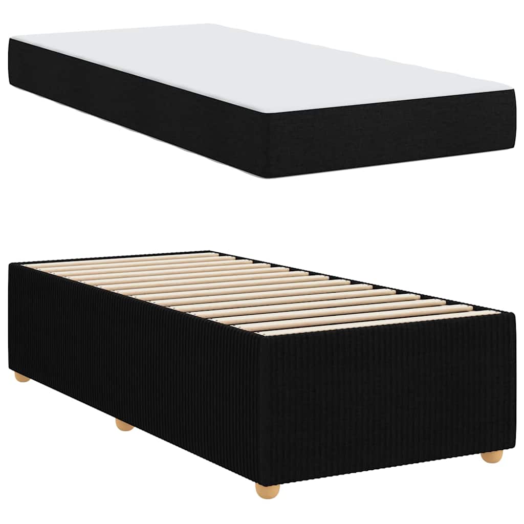 Lovos rėmas su čiužiniu Juoda 90 x 200 cm audinys