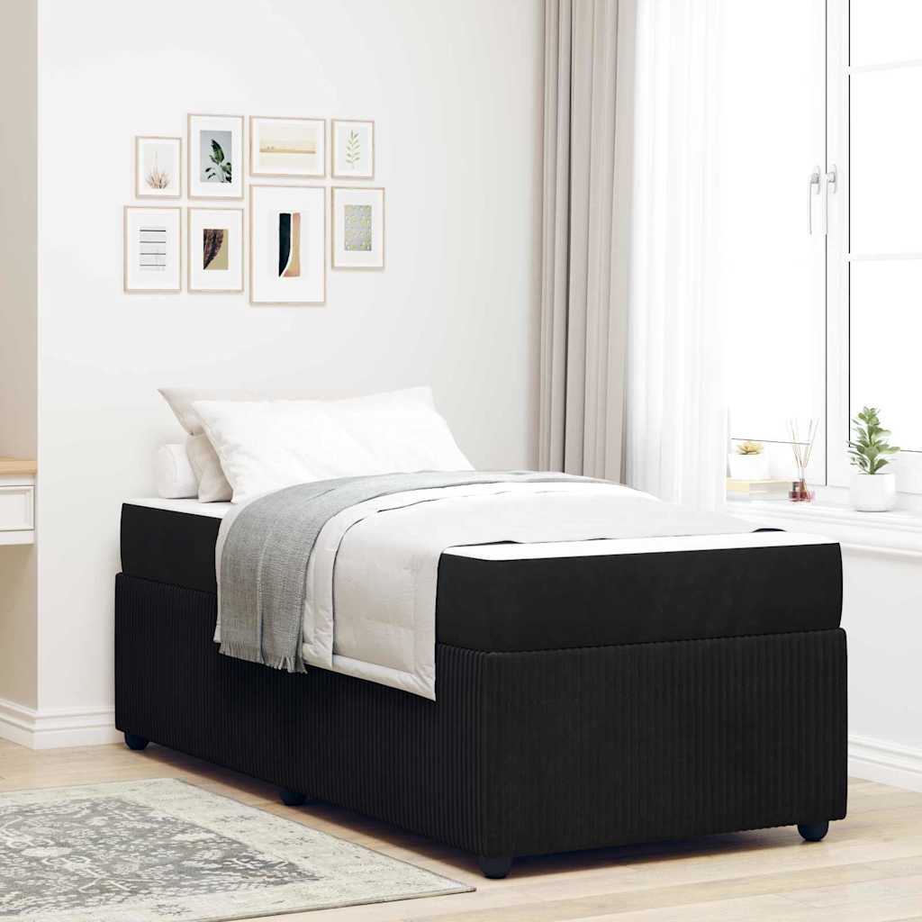 Lovos rėmas su čiužiniu Juoda 90 x 200 cm audinys