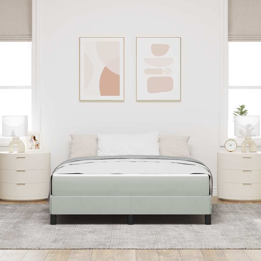 Kiemas lova su čiužiniu Šviesiai pilka 160 x 210 cm audinys