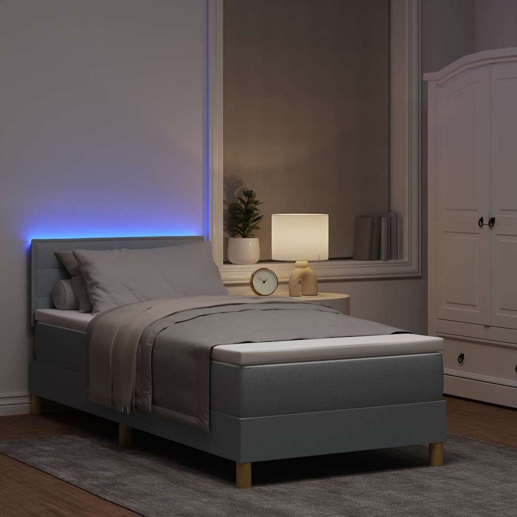 LED Čiužinio Lova Šviesiai pilka 80 x 200 cm audinys