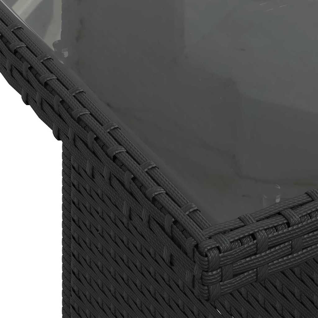 Sodo Sofų Rinkinys su pagalve 9 dalių Juoda poliratanas