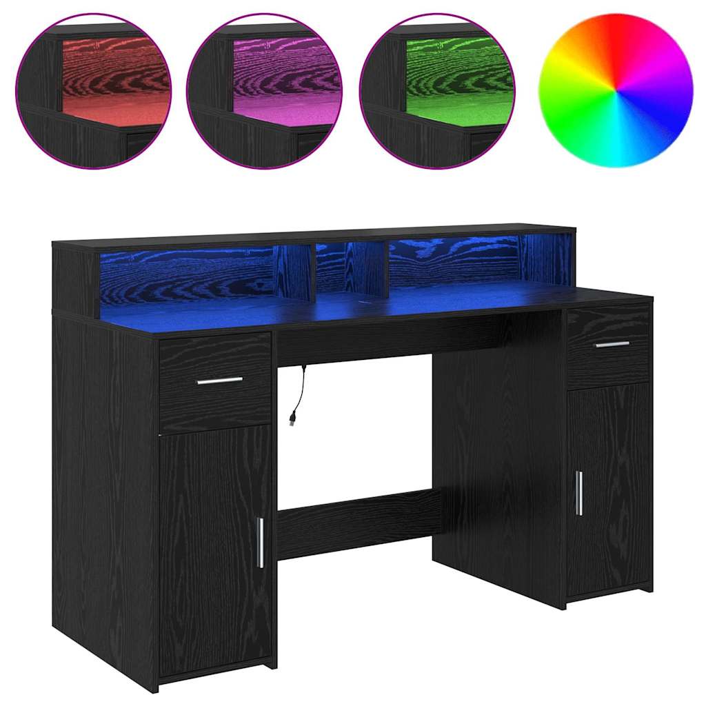 Stalas juoda ąžuolo 140 x 55 x 91 cm Apdirbta mediena