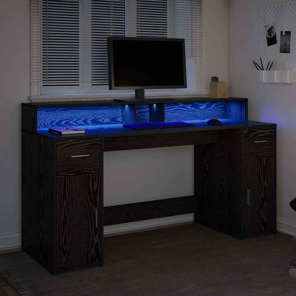 Stalas juoda ąžuolo 160 x 55 x 91 cm Apdirbta mediena