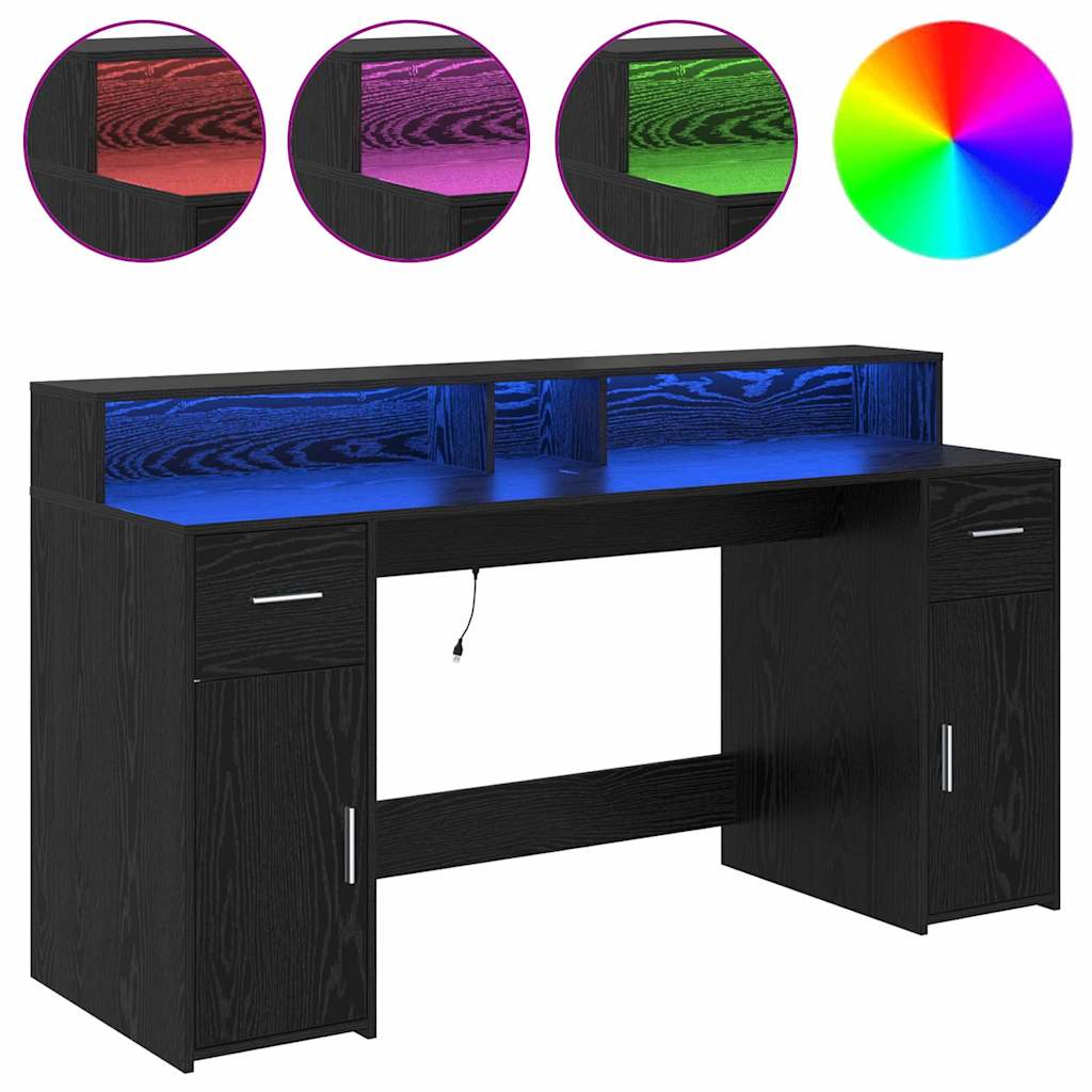 Stalas juoda ąžuolo 160 x 55 x 91 cm Apdirbta mediena