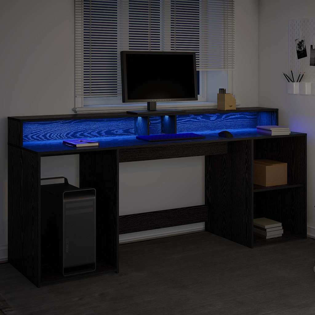 Stalas juoda ąžuolo 200 x 55 x 91 cm Apdirbta mediena