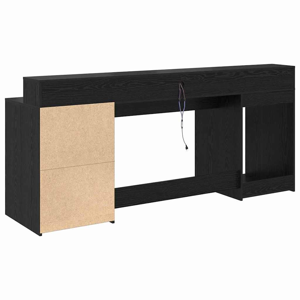 Stalas juoda ąžuolo 200 x 55 x 91 cm Apdirbta mediena
