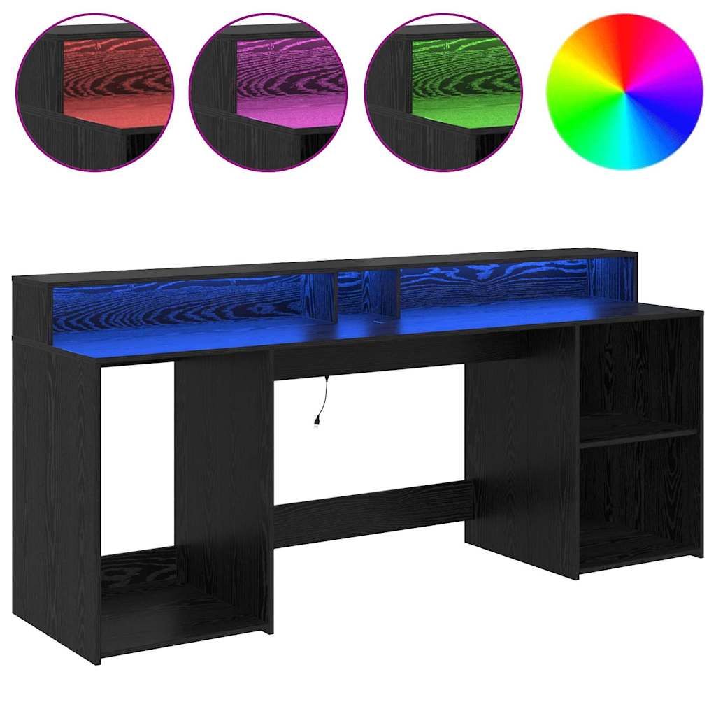 Stalas juoda ąžuolo 200 x 55 x 91 cm Apdirbta mediena