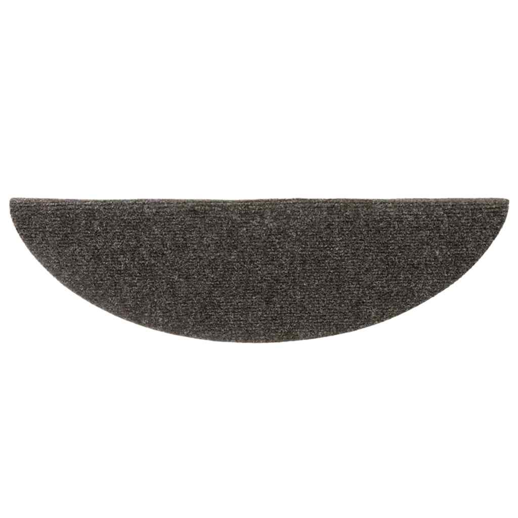Laiptų kilimėliai, lipnūs, 20 vnt., 56x17x3 cm, antracito spalvos, pusapvaliai
