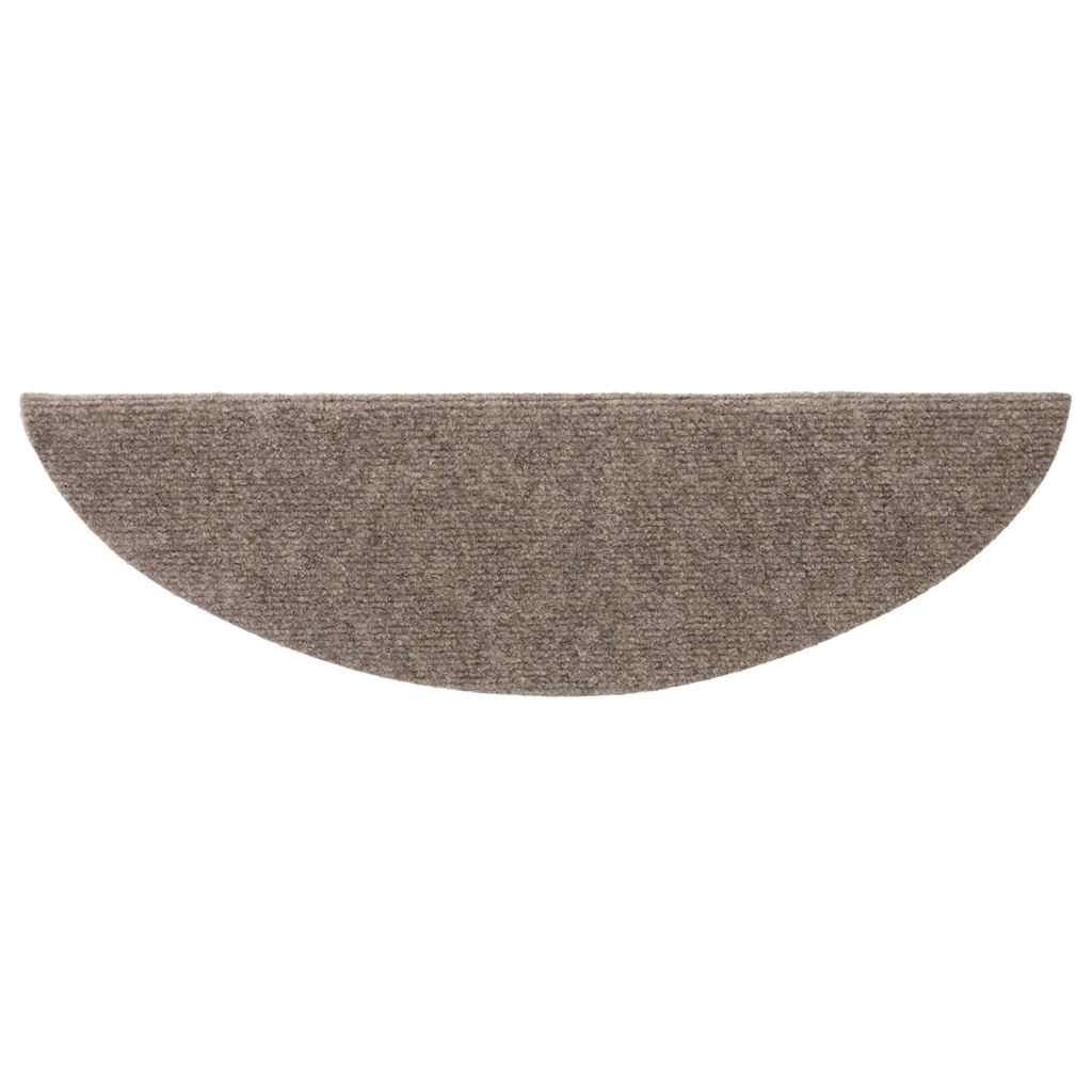 Laiptų kilimėliai, lipnūs, 20 vnt., 56x17x3 cm, smėlio spalvos, pusapvaliai