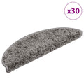 Laiptų kilimėliai, 30 vnt., pilki, 56x17x3 cm, pusapvaliai