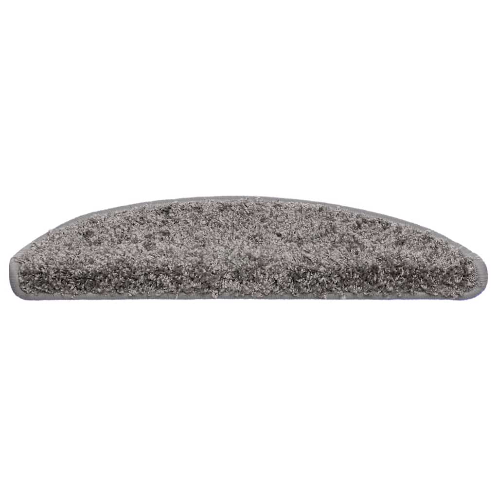 Laiptų kilimėliai, 30 vnt., pilki, 56x17x3 cm, pusapvaliai