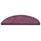 Laiptų kilimėliai, 30 vnt., 56x17x3 cm, tamsiai violetiniai, pusapvaliai