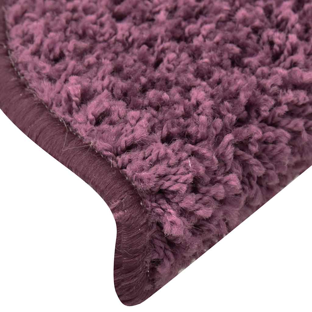 Laiptų kilimėliai, 30 vnt., 56x17x3 cm, tamsiai violetiniai, pusapvaliai