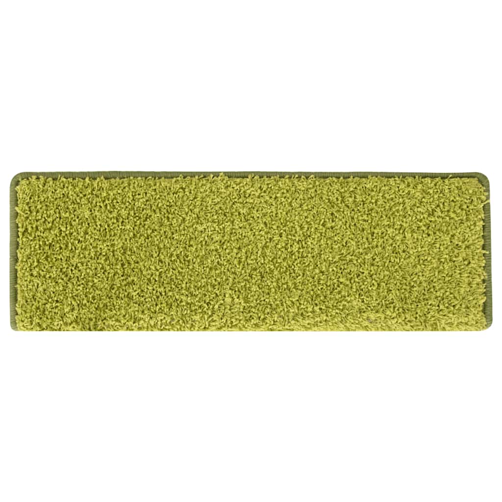 Laiptų kilimėliai, 30 vnt., 65x21x4 cm, žali, stačiakampiai kraštai