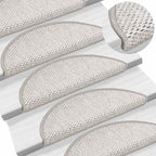 Laiptų kilimėliai Lipni Sisal-Look 30 vnt 56x17x3 cm Platina