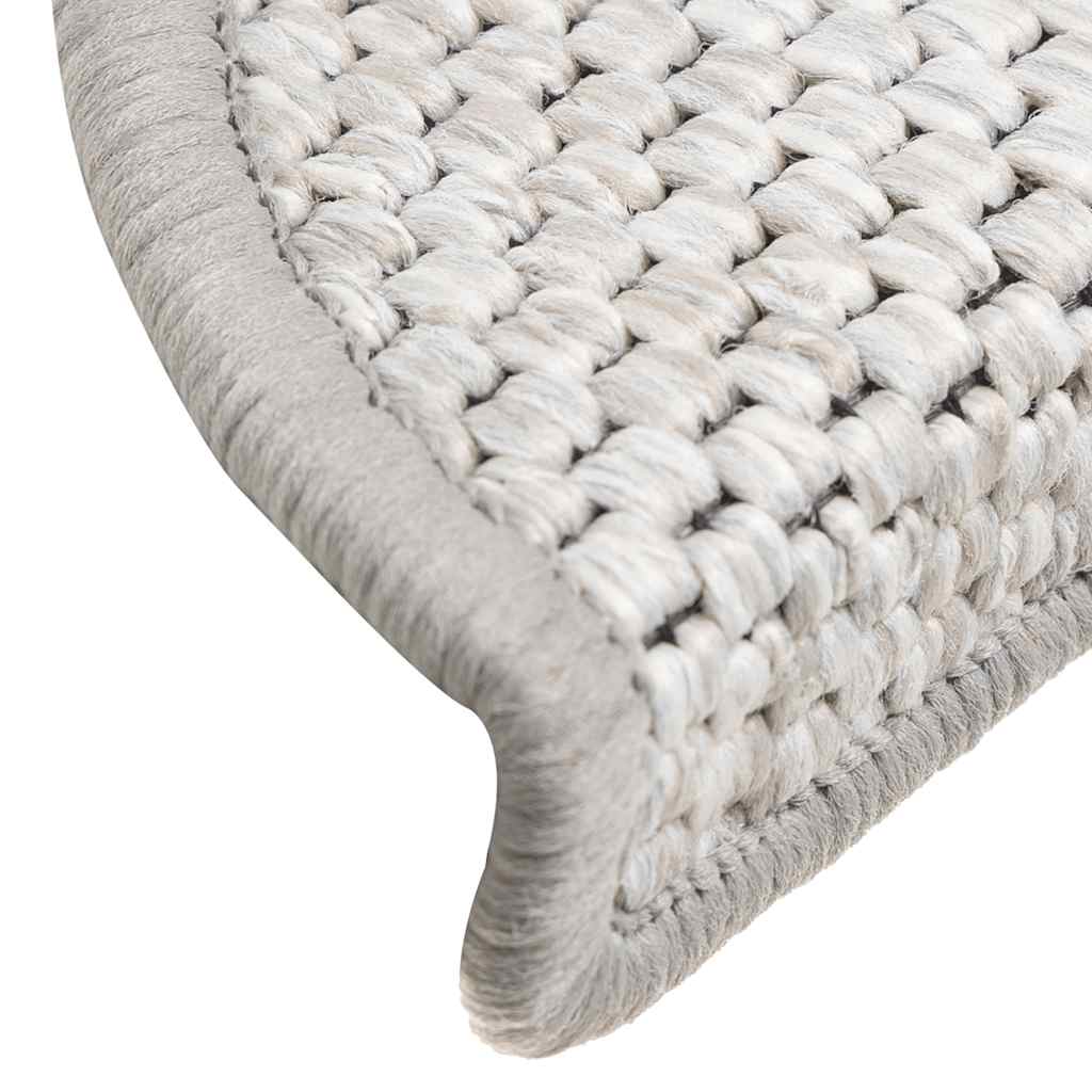 Laiptų kilimėliai Lipni Sisal-Look 30 vnt 56x17x3 cm Platina