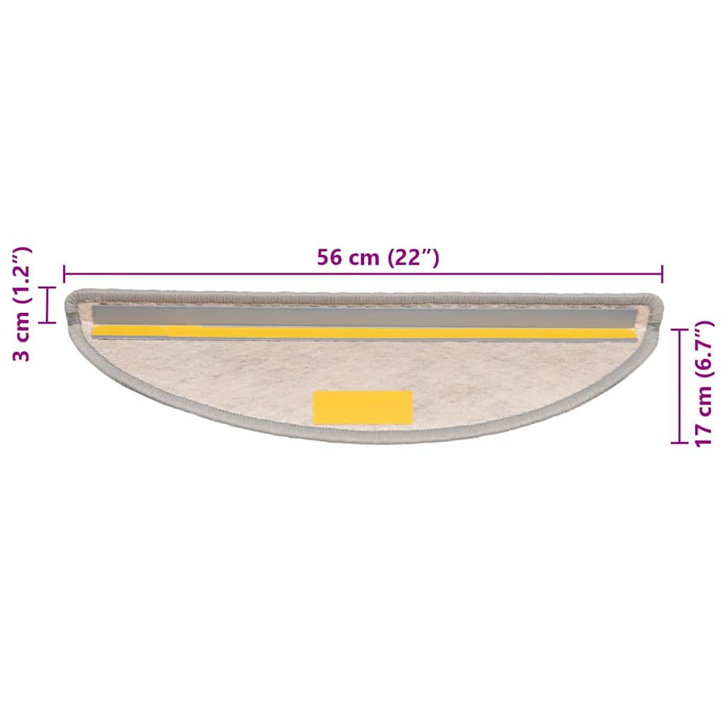 Laiptų kilimėliai Lipni Sisal-Look 30 vnt 56x17x3 cm Platina