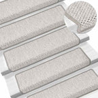 Laiptų kilimėliai Lipni Sisal-Look 30 vnt 65x21x4 cm Platina