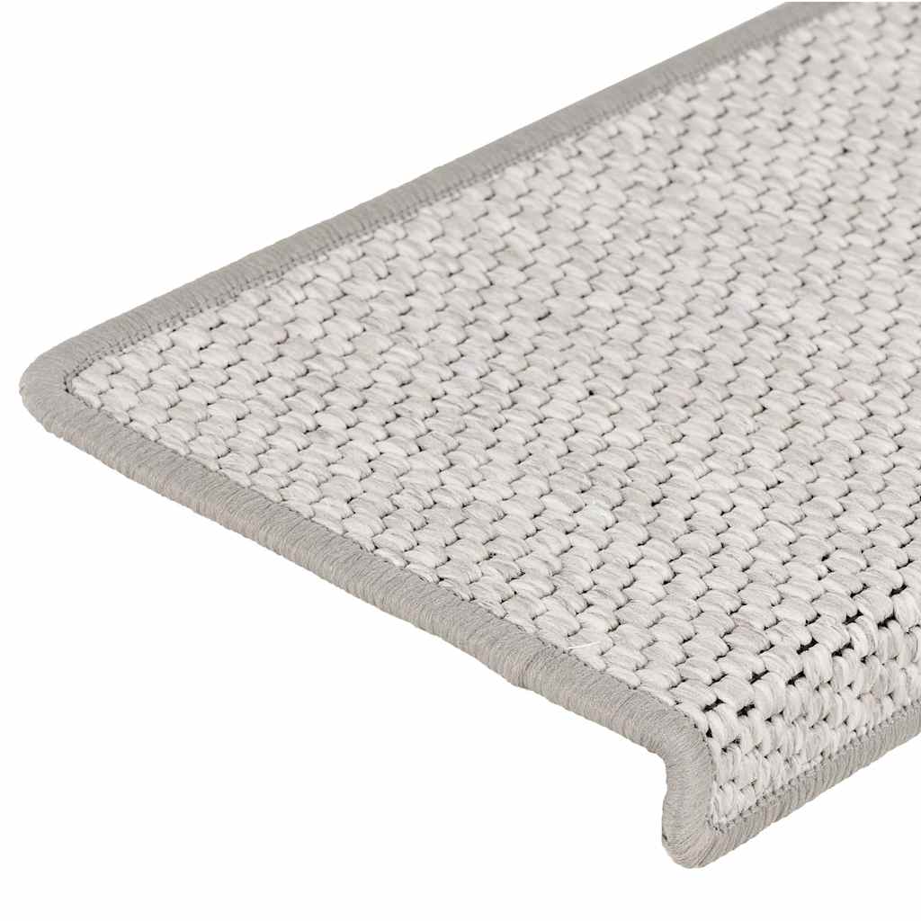 Laiptų kilimėliai Lipni Sisal-Look 30 vnt 65x21x4 cm Platina